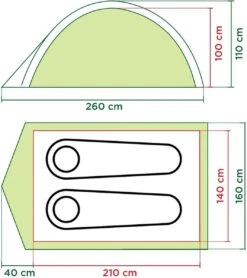 Coleman Darwin 2 Koepeltent - 2-Persoons - Groen -Buiten Kamperen 1065x1200