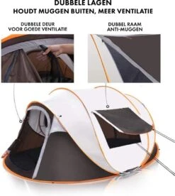 Fly Lab Luxe Pop Up Tent - Kampeer Tent - Grijs/Oranje - 4 Persoons 15 Fly Lab Luxe Pop Up Tent - Kampeer Tent - Grijs/Oranje - 4 Persoons -Buiten Kamperen 1072x1200