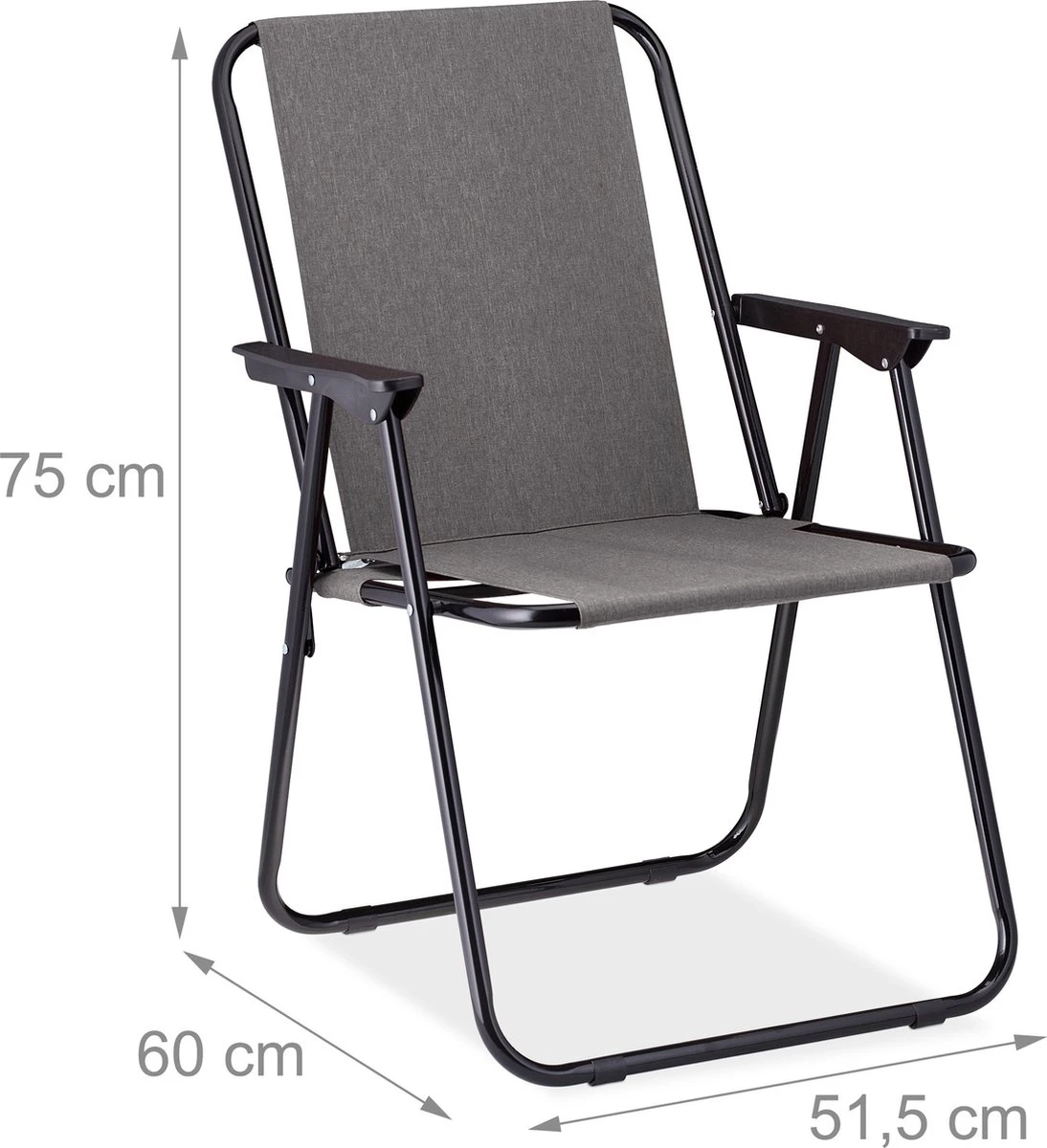 Relaxdays Campingstoel Inklapbaar Set Van 2 - Klapstoel 100 Kg - Visstoel Met Armleuningen - Grijs 12 Relaxdays Campingstoel Inklapbaar Set Van 2 - Klapstoel 100 Kg - Visstoel Met Armleuningen - Grijs - Afbeelding 10