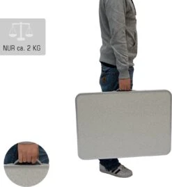 Alu Campingtafel 70x55cm - Inklapbbar Kampeertafel - Picknicktafel Licht Vouwtafel Klaptafel Grijs -Buiten Kamperen 1102x1200