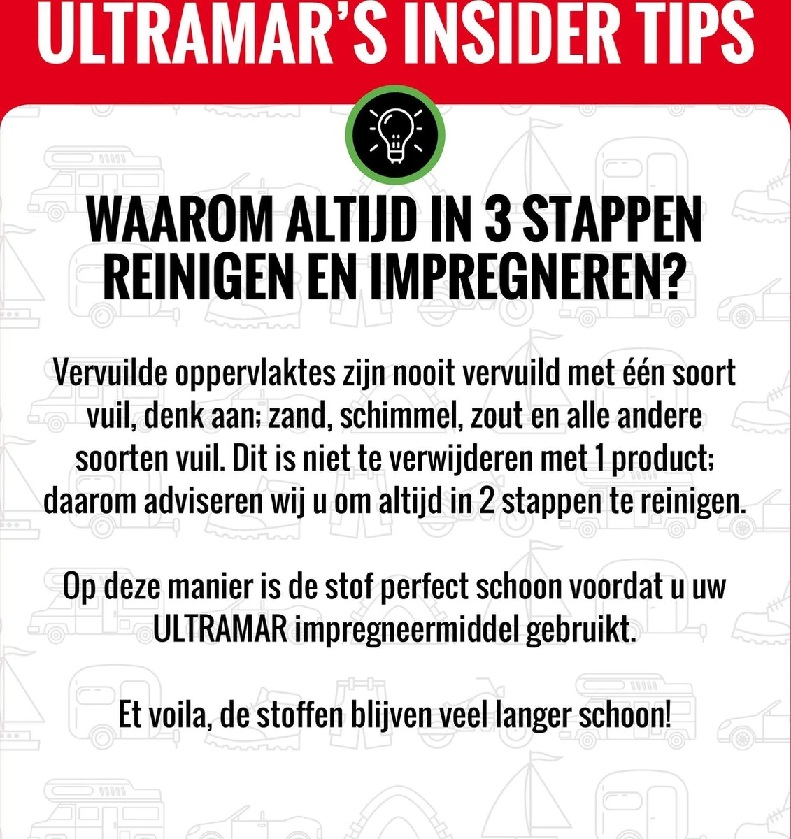 Ultramar - Power Cleaner 1L - Tentdoekreiniger Voor Bootkap, Tent, Cabriodak 7 Ultramar - Power Cleaner 1L - Tentdoekreiniger Voor Bootkap, Tent, Cabriodak - Afbeelding 5