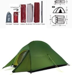 Cloud Up 3 Upgraded - Naturehike® - Tent 3 Persoons - Lichtgewicht Tent - Incl. Grondzeil - 20D 4000MM - Outdoor Kampeertent - Waterdicht - Hiking & Wandelen -Buiten Kamperen 1147x1200 1