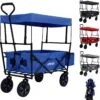 AREBOS Handwagen Vouwbare Dak Handwagen Vouwbare Trolley Uitrustingswagen Blauw -Buiten Kamperen 1154x1200 2