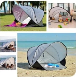Deryan Luxe Pop Up Strandtent XXL - Anti-UV 50+ - Zilver -Buiten Kamperen 1185x1200 3
