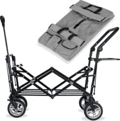 Rijoka Luxe Opvouwbare Bolderkar/Bolderwagen | Met Dakje En Draagtas | Marine Blauw -Buiten Kamperen 1186x1200 3