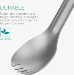 Navaris 2x Spork Met Extra Lange Handgreep - Set Van 2 - Campingbestek Van Titanium - Bestek Voor Onderweg - Lichtgewicht - Inclusief Bewaarzakje -Buiten Kamperen 1188x1200 6