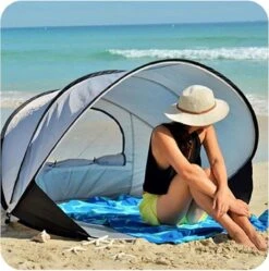 Deryan Luxe Pop Up Strandtent XXL - Anti-UV 50+ - Zilver -Buiten Kamperen 1192x1200 9