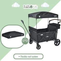 FableKids LEO X4Lite Opvouwbare Handkar Met Dak Onyx Zwart -Buiten Kamperen 1194x1200 3