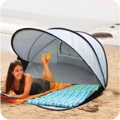 Deryan Luxe Pop Up Strandtent XXL - Anti-UV 50+ - Zilver -Buiten Kamperen 1197x1200 22