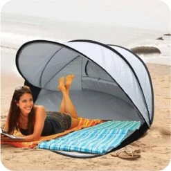 Deryan Luxe Pop Up Strandtent XXL - Anti-UV 50+ - Zilver -Buiten Kamperen 1198x1200 13