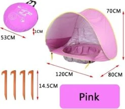 Merkloos Strand Tent Met Zwembad - Roze - UPF 50+ UV Werend - Waterdicht - Pop Up - Baby & Kind 6 Merkloos Strand Tent Met Zwembad - Roze - UPF 50+ UV Werend - Waterdicht - Pop Up - Baby & Kind -Buiten Kamperen 1200x1054 2