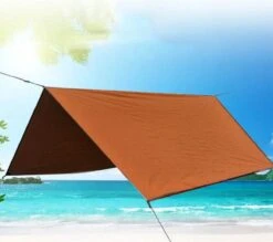 Merkloos TDR - Outdoor Draagbaar Zonnescherm Met Opbergtas - Waterdicht-SPF - Tarps Voor Kamperen300 * 300cm - 3-4Personen - Orange -Buiten Kamperen 1200x1066 2