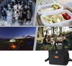 Lunchtas - Koeltas Voor Dames En Heren - Cool Bag - 4 Laags Geïsoleerde Koeltas - Kleine Cooler - Lunch Box - Lunchtas 15 Liter- Zwart -Buiten Kamperen 1200x1107 2