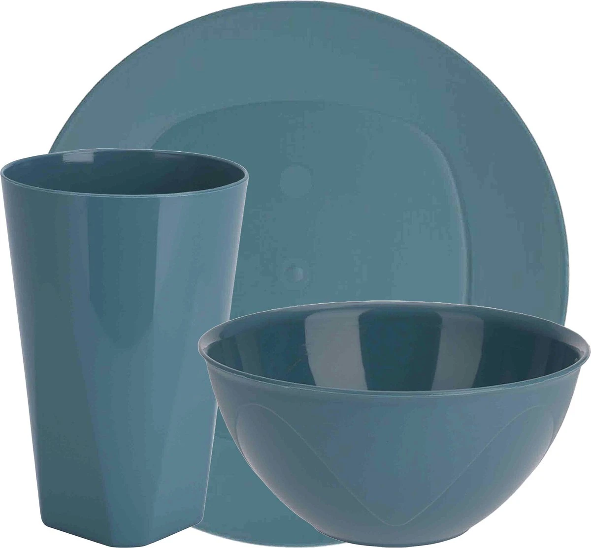 Serviesset 24-delig - Kunststof - Petrol - 8 Personen 3 Serviesset 24-delig - Kunststof - Petrol - 8 Personen