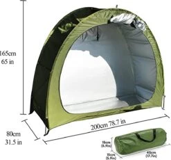 Merkloos Fietstent, Beschermhoes Fietsenschuur, Tent Voor Camping In De Open Lucht-groen 200*80*165CM -Buiten Kamperen 1200x1118 2
