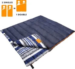 Dutch Mountains Slaapzak Goeree XL - Extra Groot 220x90cm - Katoenen Binnenkant - Aanritsbaar - Tochtstrip En Compressiehoes -Buiten Kamperen 1200x1118