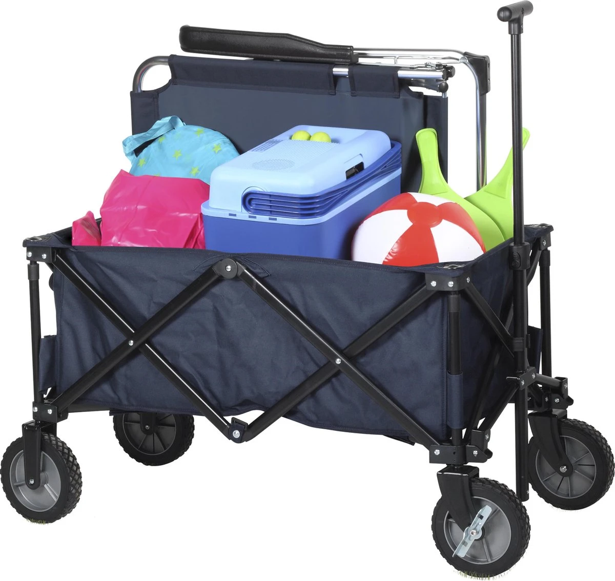 Campart Bolderkar HC-0910 - Opvouwbaar - Bolderwagen Met Stevig Harmonicaframe - Inclusief Opbergtas En Bodemplaat - Blauw 3 Campart Bolderkar HC-0910 - Opvouwbaar - Bolderwagen Met Stevig Harmonicaframe - Inclusief Opbergtas En Bodemplaat - Blauw