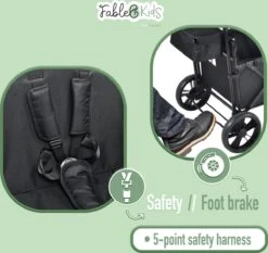 FableKids LEO X2 Lite Opvouwbare Handkar Met Dak Onyx Zwart -Buiten Kamperen 1200x1134 5