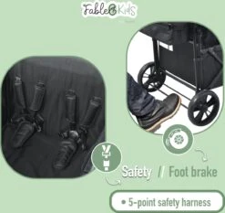 FableKids LEO X4Lite Opvouwbare Handkar Met Dak Onyx Zwart -Buiten Kamperen 1200x1134 6