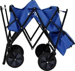 AREBOS Handwagen Vouwbare Dak Handwagen Vouwbare Trolley Uitrustingswagen Blauw -Buiten Kamperen 1200x1134 7