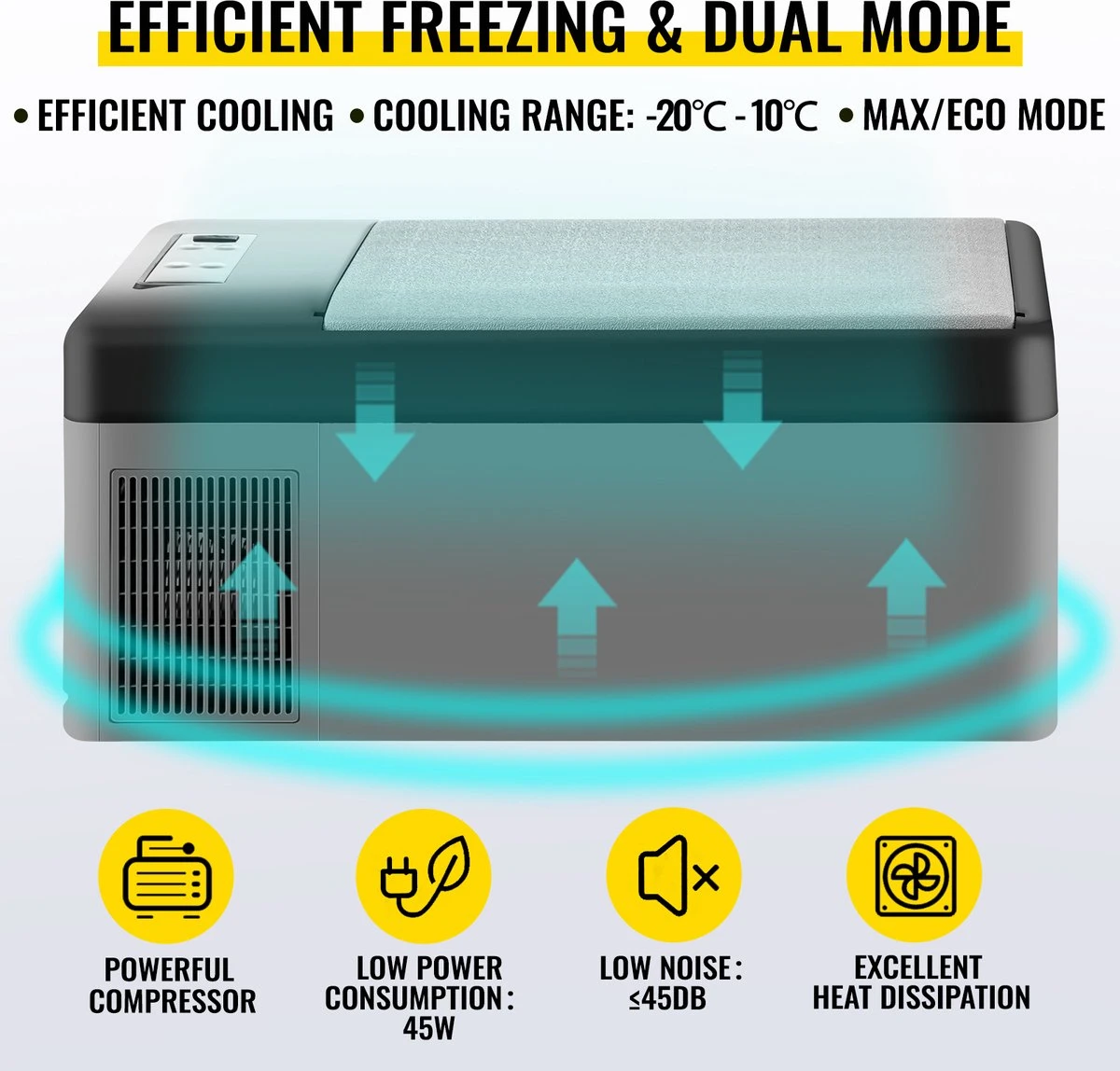 VEVOR - Coolbox - Koelbox 15L - Elektrische Coolbox - Draagbare Mini Koelkast - Draagbare Auto Vriezer 12/24Volt 6 VEVOR - Coolbox - Koelbox 15L - Elektrische Coolbox - Draagbare Mini Koelkast - Draagbare Auto Vriezer 12/24Volt - Afbeelding 4