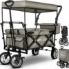 Tresko- Bolderkar, Grijs, Opvouwbaar, Met Dakje, Geschikt Tot 80 Kg - Bolderwagen - Kinderenvervoer - Bolderkarren - Tuinkar - Kinderwagen -Buiten Kamperen 1200x1156 5