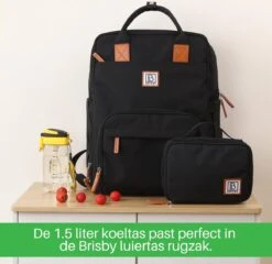 Brisby 4 Laags Geïsoleerde Koeltas - Lunchtas 1.5 Liter - Zwart -Buiten Kamperen 1200x1167
