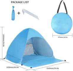 IGOODS Pop-up Tent - 2/3-Persoons - Blauw 14 IGOODS Pop-up Tent - 2/3-Persoons - Blauw -Buiten Kamperen 1200x1168 5