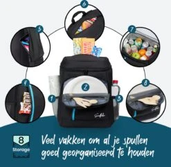 Sunflake Koelrugzak - Lunchtas - Koeltas Backpack Voor Dames & Heren - Zwart -Buiten Kamperen 1200x1170