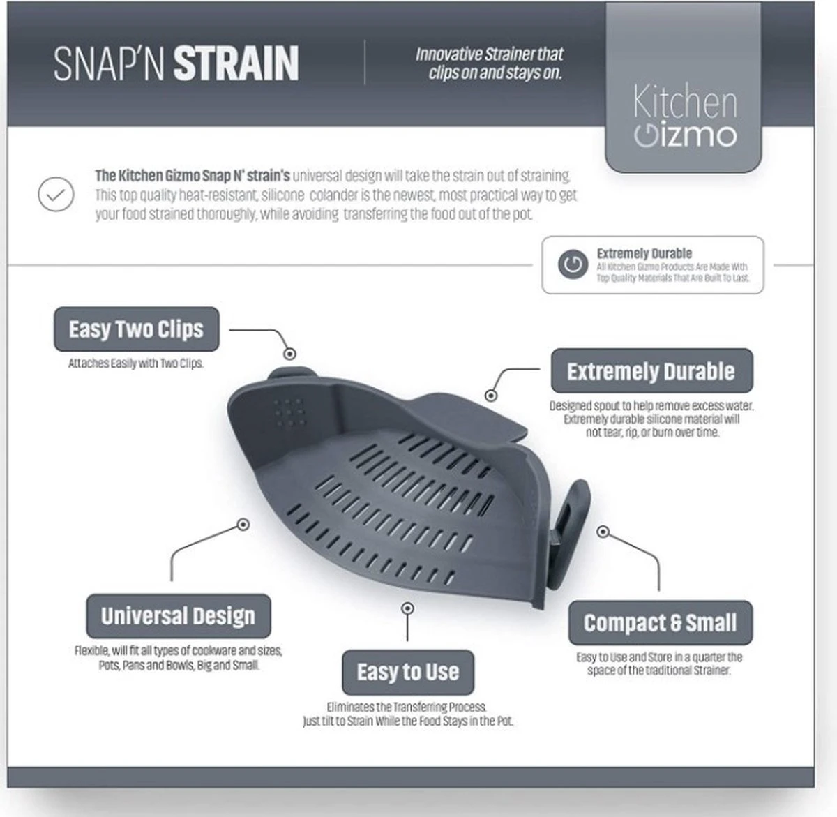 SensaHome- Siliconen Vergiet - Keuken Afgietdeksel - Afgiethulp - Siliconen - BPA Vrij - Grijs 22 SensaHome- Siliconen Vergiet - Keuken Afgietdeksel - Afgiethulp - Siliconen - BPA Vrij - Grijs - Afbeelding 20
