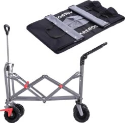 AREBOS Handkar | Transportwagen | Apparatuurwagen | Opvouwbaar | Duwstang| Zwart -Buiten Kamperen 1200x1177 3