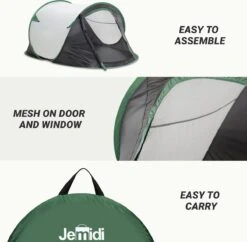 JEMIDI Tweepersoons Pop-up Tent - Opgooitent, Werptent Voor 2 Personen - Ideaal Als Festivaltent Of Kampeertent - Verschillende Kleuren -Buiten Kamperen 1200x1178 14