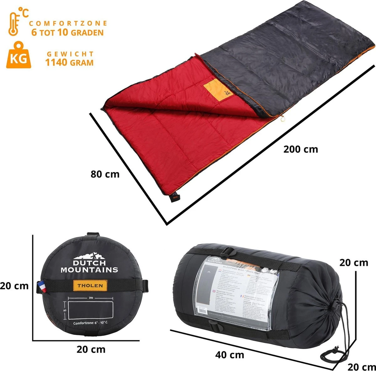 Dutch Mountains Slaapzak Tholen - 200 X 80cm - Aanritsbaar - Slechts 1140 Gram – Polyester - Tochtstrip En Compressiehoes 7 Dutch Mountains Slaapzak Tholen - 200 X 80cm - Aanritsbaar - Slechts 1140 Gram – Polyester - Tochtstrip En Compressiehoes - Afbeelding 5