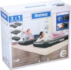 Bestway 3-in-1 Luchtbed - Connect - Zwart - 188x99cm - PVC/Polyester - Single, Double Single En Twin Opblaasbed - Tritech Materiaal - I-Beam Constructie -Buiten Kamperen 1200x1184 7
