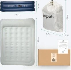 LifeGoods Luchtbed - 2 Persoons - Met Ingebouwde Pomp - Incl. Draagtas En Reparatiekit -Buiten Kamperen 1200x1184 8