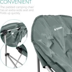 Navaris Klapstoel XXL - Campingstoel Met Opbergtas - Draagbare Stoel Voor Kamperen, Festivals En Vissen -Strandstoel - Inklapbaar - Grijs -Buiten Kamperen 1200x1188 2