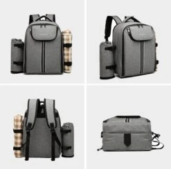 Kono Koeltas - Koelrugzak - Picknick - Picknicktas Met Flessenhouder - Koelrugtas Met Picknickkleed - Grijs (E6915 GY) 17 Kono Koeltas - Koelrugzak - Picknick - Picknicktas Met Flessenhouder - Koelrugtas Met Picknickkleed - Grijs (E6915 GY) -Buiten Kamperen 1200x1191