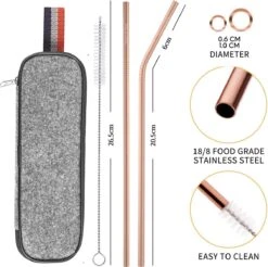 House Of Husk Reisbestek - Reis Bestekset - Chopsticks - Metalen Rietjes Met Borstel - Lepel - Vaatwasserbestendig - RVS - 7 Delig - Rose Goud -Buiten Kamperen 1200x1193 2