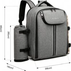 Kono Koeltas - Koelrugzak - Picknick - Picknicktas Met Flessenhouder - Koelrugtas Met Picknickkleed - Grijs (E6915 GY) 14 Kono Koeltas - Koelrugzak - Picknick - Picknicktas Met Flessenhouder - Koelrugtas Met Picknickkleed - Grijs (E6915 GY) -Buiten Kamperen 1200x1199