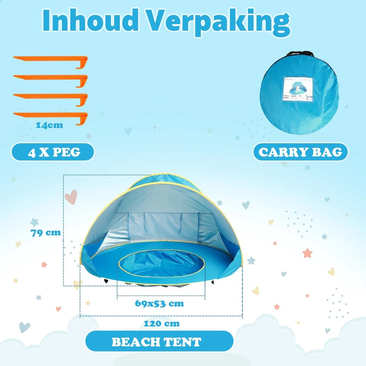Seidon Strandtent Baby - Pop Up Tent - UV Bescherming - Baby En Kind - Waterdicht - Zwembadje - UV Bescherming 5 Seidon Strandtent Baby - Pop Up Tent - UV Bescherming - Baby En Kind - Waterdicht - Zwembadje - UV Bescherming - Afbeelding 3