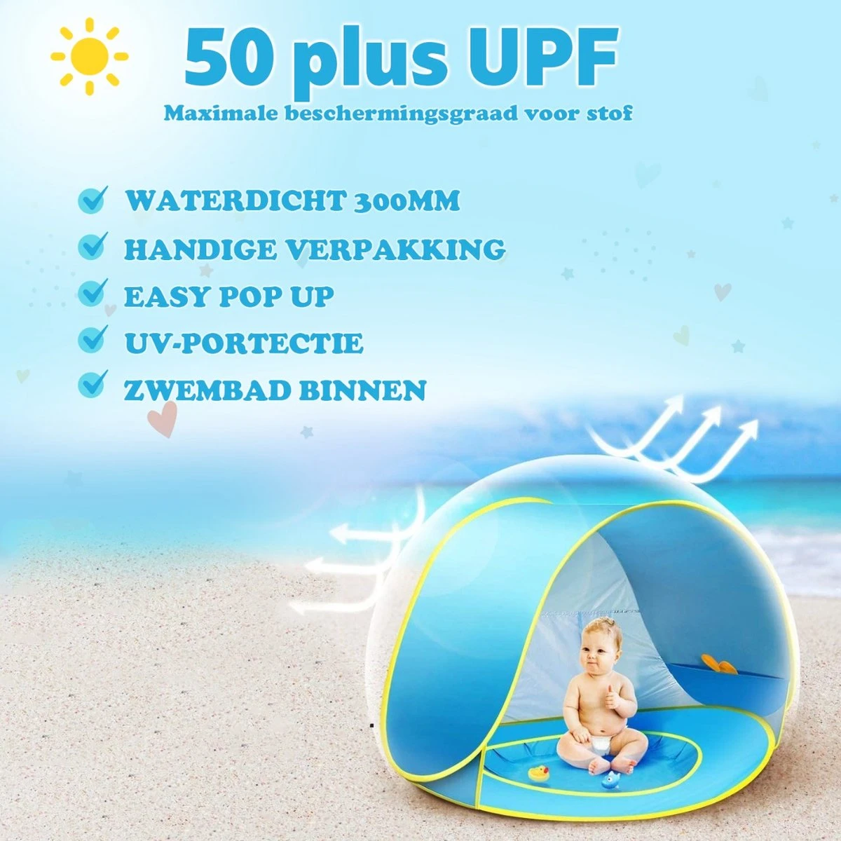 Seidon Strandtent Baby - Pop Up Tent - UV Bescherming - Baby En Kind - Waterdicht - Zwembadje - UV Bescherming 11 Seidon Strandtent Baby - Pop Up Tent - UV Bescherming - Baby En Kind - Waterdicht - Zwembadje - UV Bescherming - Afbeelding 9