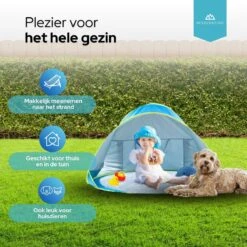 Needventure Baby Strandtent - Pop Up Tent - Windscherm Strand - Camping Strandtentje - Speeltent - Blauw -Buiten Kamperen 1200x1200 1113
