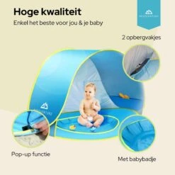 Needventure Baby Strandtent - Pop Up Tent - Windscherm Strand - Camping Strandtentje - Speeltent - Blauw -Buiten Kamperen 1200x1200 1116