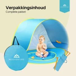 Needventure Baby Strandtent - Pop Up Tent - Windscherm Strand - Camping Strandtentje - Speeltent - Blauw -Buiten Kamperen 1200x1200 1117
