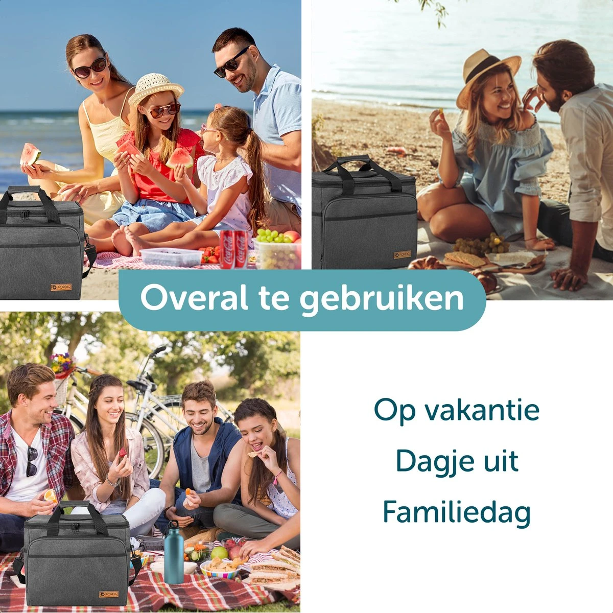 ForDig Koeltas XL Zwart (30 Liter) - Gemaakt Van 600D Polyester Met PEVA-Voering - Ruimte Voor 40 Blikjes Of 20 Halve Liter Flessen - Opvouwbaar Koel Tas Met Easy-Acces Flap - Ruimte Voor Bestek - Picknick Cool Bag - Coolerbag - Grote Cooler 6 ForDig Koeltas XL Zwart (30 Liter) - Gemaakt Van 600D Polyester Met PEVA-Voering - Ruimte Voor 40 Blikjes Of 20 Halve Liter Flessen - Opvouwbaar Koel Tas Met Easy-Acces Flap - Ruimte Voor Bestek - Picknick Cool Bag - Coolerbag - Grote Cooler - Afbeelding 4