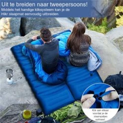 Hikr® Slaapmat 10cm+ Dikte - Comfortabel Luchtmatras - Zelfopblazend Met De Voet - TPU+40D Nylon - Slaapmatje Eenpersoons En Uit Te Breiden Tot Tweepersoons - Slaapmat Met Ingebouwde Pomp -Buiten Kamperen 1200x1200 1139