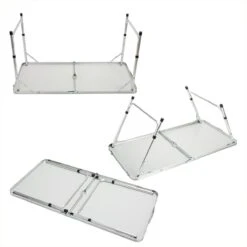 Casaria Campingtafel – Inklapbaar Verstelbaar - 120x60x70 Cm Grijs -Buiten Kamperen 1200x1200 294