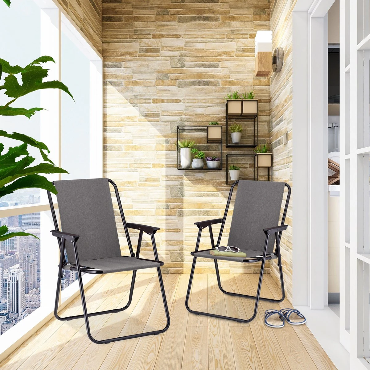 Relaxdays Campingstoel Inklapbaar Set Van 2 - Klapstoel 100 Kg - Visstoel Met Armleuningen - Grijs 5 Relaxdays Campingstoel Inklapbaar Set Van 2 - Klapstoel 100 Kg - Visstoel Met Armleuningen - Grijs - Afbeelding 3