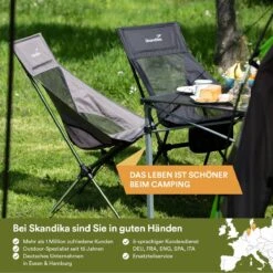 Skandika Campingstoel Compact – Campingstoelen - Campingstoel Tot 150 Kg Belastbaar - Kampeerstoel, Visstoel, Kleine Pakmaat, Opvouwbaar, Stabiel, Licht, Comfortabel Gepolsterd – Draagtas Meegeleverd - Vouwstoel – Zwart -Buiten Kamperen 1200x1200 326