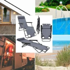 Ligstoel Opvouwbaar 155x60cm - Lichte Ligbed Relaxstoel Tuinstoel Campingstoel Strandstoel -Buiten Kamperen 1200x1200 330